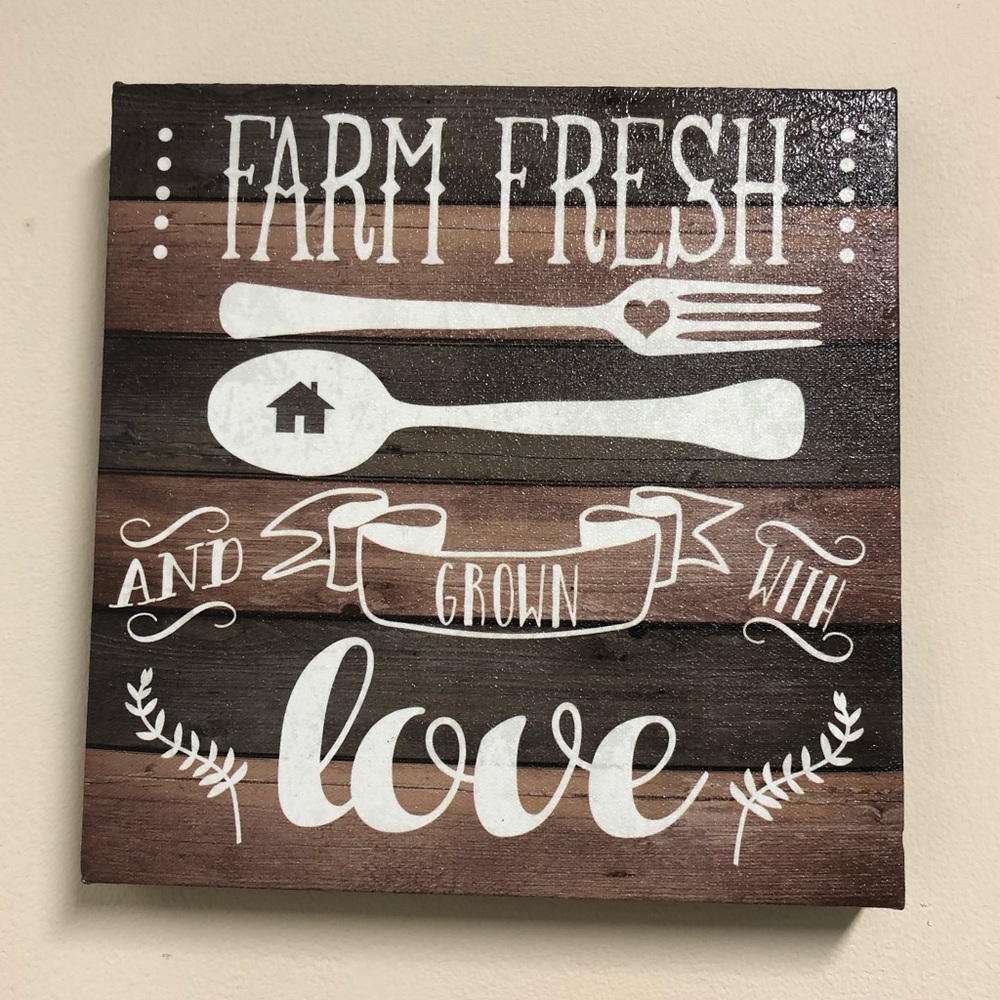 💕SET OF 3- BARNWOOD KITCHEN CANVAS WALL ART💕